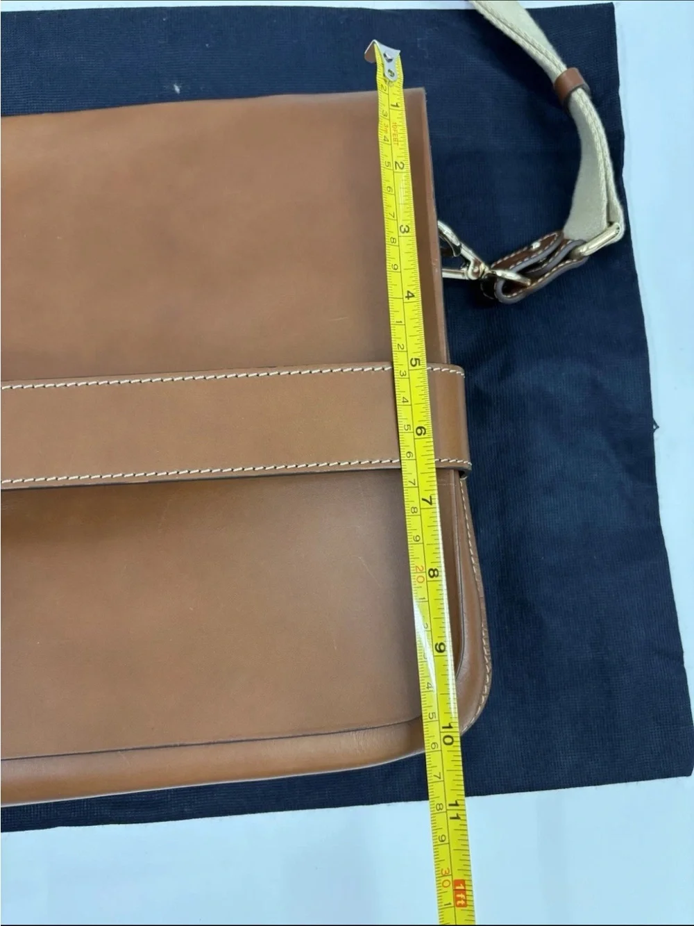 Boldrini Selleria Leather Messenger Bag Crossbody Tan Brown Satchel Italy Luxury